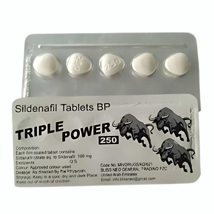 Triple Power 250mg Delay Timing tablets for Men - 100% Original - Pack Of 2 Strips